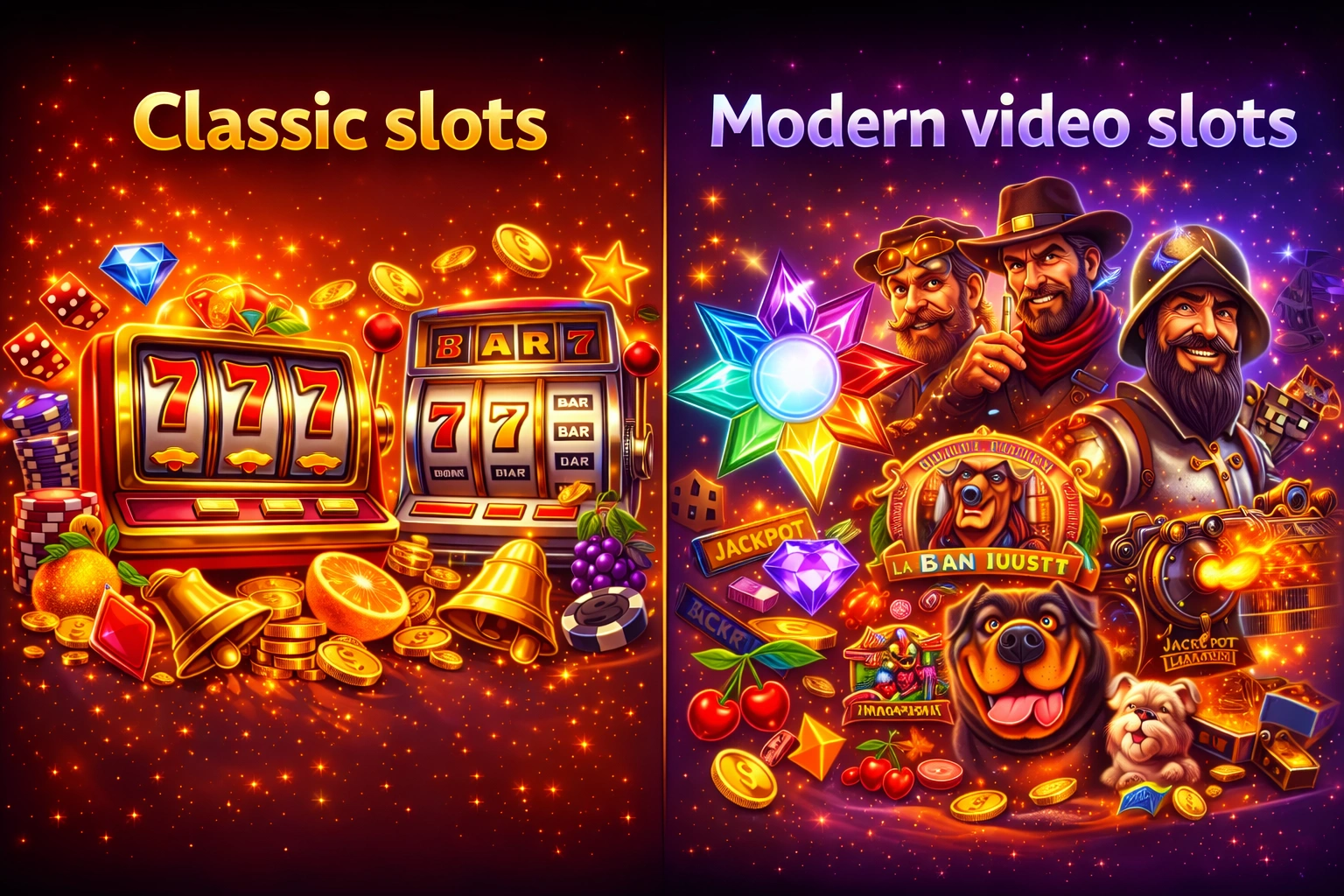 Classic slots / Modern video slots