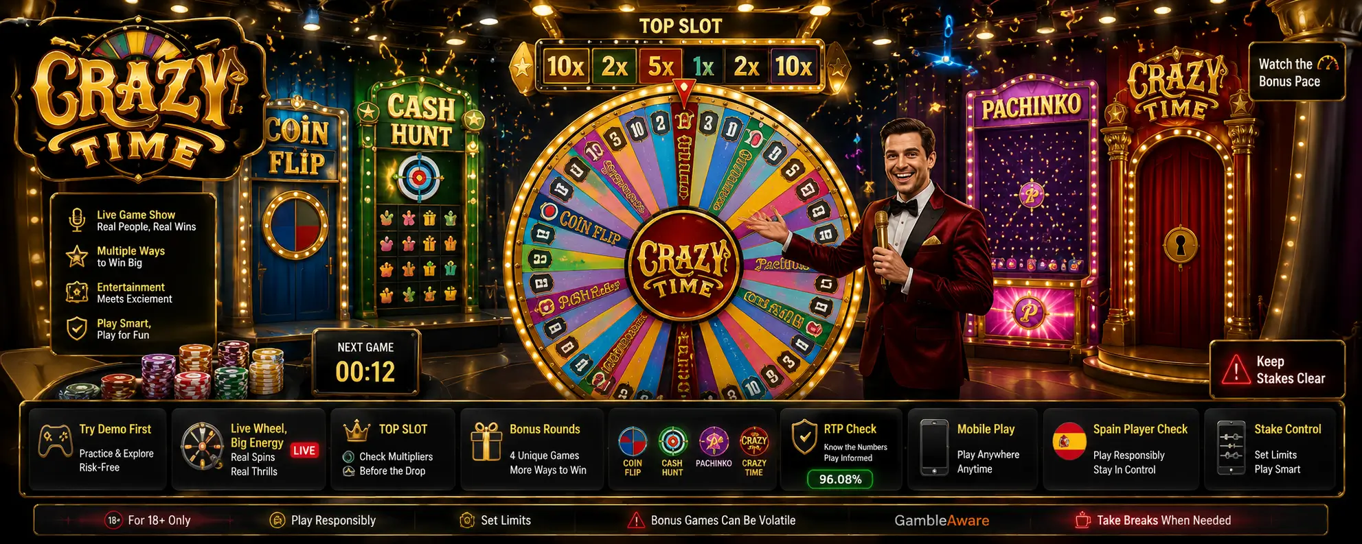 Crazy Time Review Spain Demo, Live Wheel, Bonus Games and Safer Play Notes