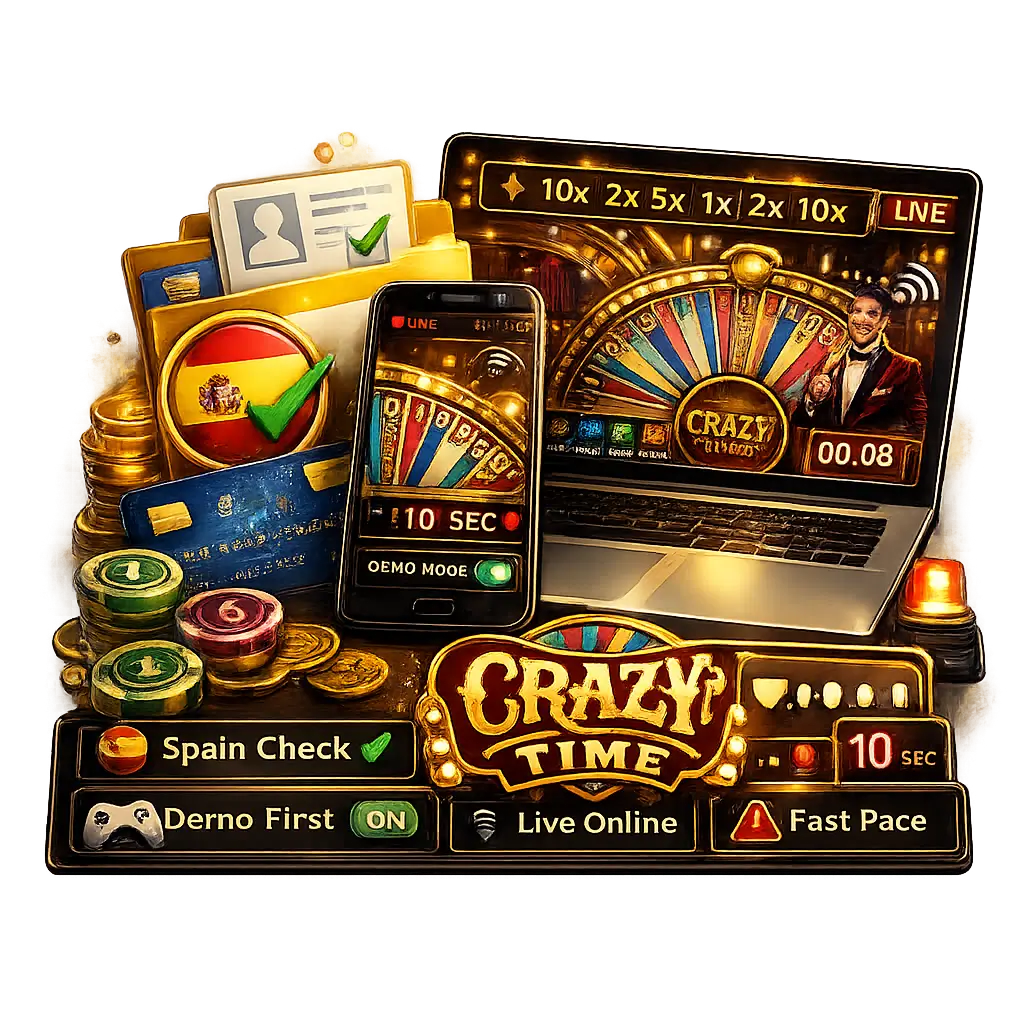Playing Crazy Time Online in Spain
