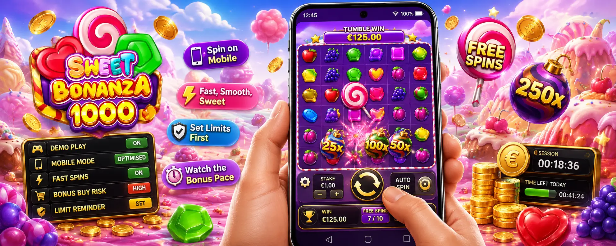 Playing Sweet Bonanza on Mobile