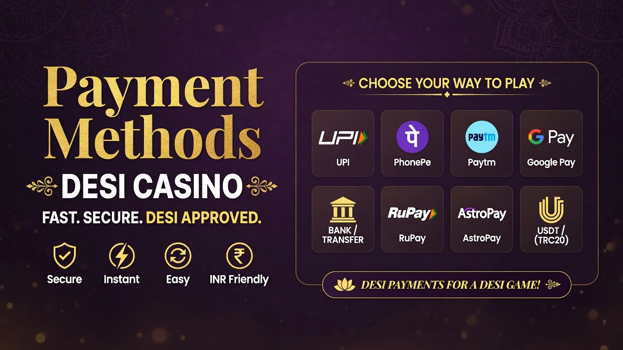 Payment Methods Desi Casino